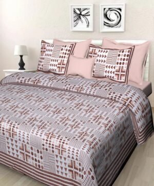 Jaipuri Printed Cotton Double / King Size Bedsheet ? Traditional Rajasthani Block Print, 100% Soft & Breathable Cotton