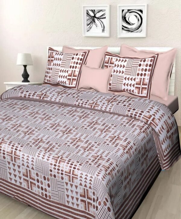 Jaipuri Printed Cotton Double / King Size Bedsheet ? Traditional Rajasthani Block Print, 100% Soft & Breathable Cotton