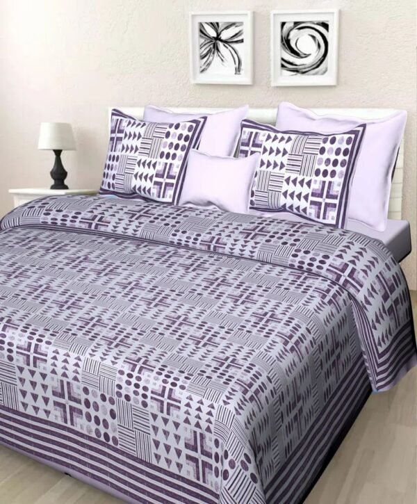 Jaipuri Printed Cotton Double / King Size Bedsheet ? Traditional Rajasthani Block Print, 100% Soft & Breathable Cotton