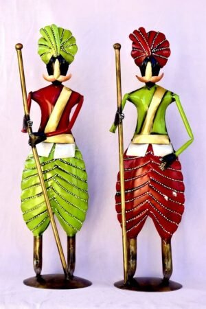 Rajasthani Metal Darwan Set | Traditional Handcrafted Decorative Showpiece for Home & Office D?cor