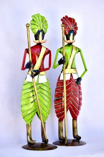 Rajasthani Metal Darwan Set | Traditional Handcrafted Decorative Showpiece for Home & Office D?cor