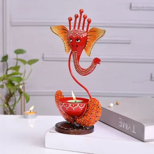metal-deer-set-500x500-4.jpg Handmade Ganesh T Lite Candle Holder | Artistic Metal Ganesha Tea Light Stand for Home Decor & Gifts