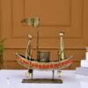 Metal Small Boat Pen Holder | Handcrafted Desk Organizer for Home & Office Decoration