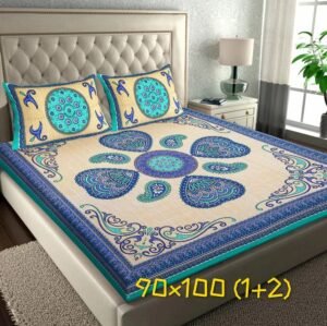 100% Cotton King Size Screen?Print Bedsheet ? Soft & Breathable Indian Bed Sheet with Ethnic Pattern