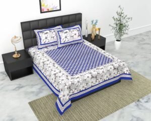 100% Cotton Double Bedsheet Set with 2 Pillow Covers ? Soft & Breathable Printed Bed Linen, Ethnic Design