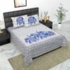 Printed Cotton Double Bedsheet Set with 2 Pillow Covers ? 100% Pure Cotton, Ethnic Jaipuri Design, Soft & Durable Bed Linen