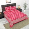 Jaipuri Printed 100% Cotton Double Bedsheet with 2 Pillow Covers ? Traditional Rajasthani Design, Soft & Breathable Home Linen