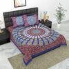 Printed 100% Cotton Double Bedsheet with 2 Pillow Covers ? Soft, Breathable, Ethnic Pattern Bed Linen