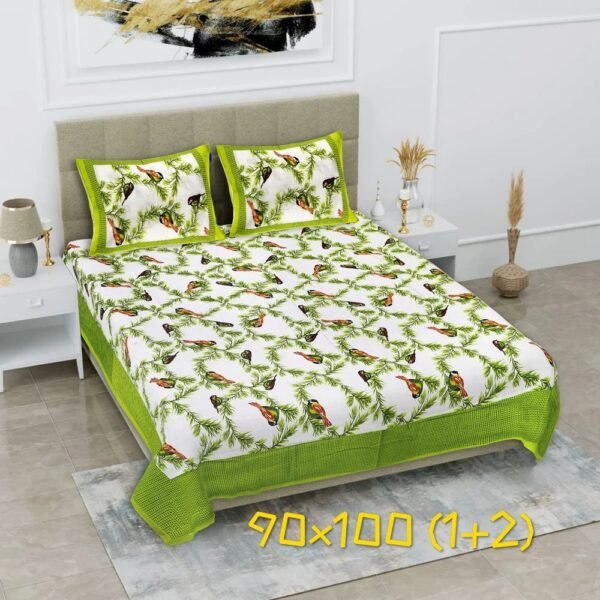 Jaipuri King Size Cotton Double Bedsheet ? 100% Pure Cotton, Traditional Rajasthani Hand?Block Print, Soft & Breathable Bed Linen