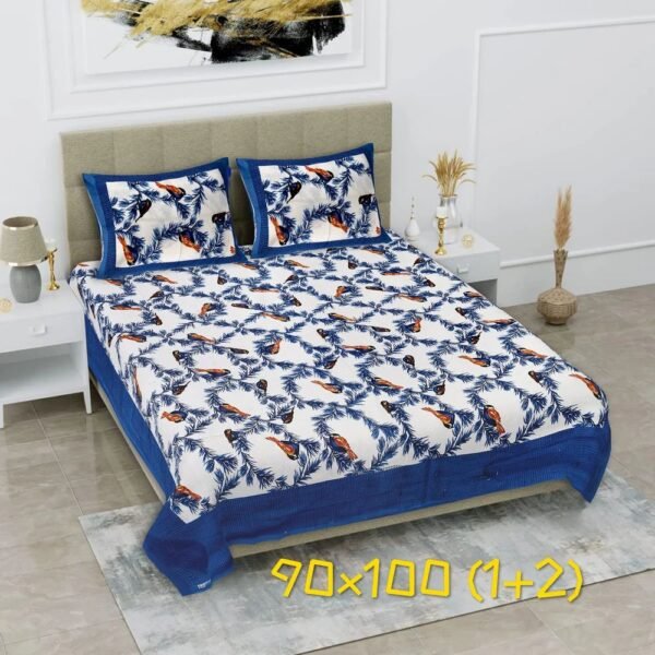 Jaipuri King Size Cotton Double Bedsheet ? 100% Pure Cotton, Traditional Rajasthani Hand?Block Print, Soft & Breathable Bed Linen