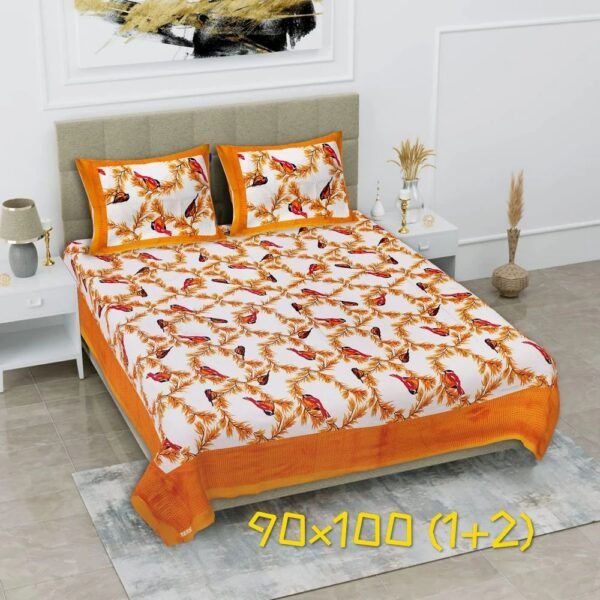 Jaipuri King Size Cotton Double Bedsheet ? 100% Pure Cotton, Traditional Rajasthani Hand?Block Print, Soft & Breathable Bed Linen