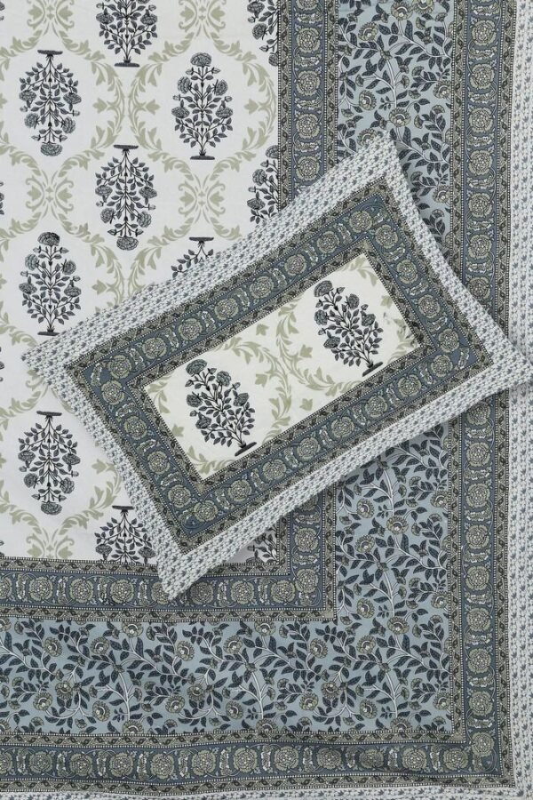 Jaipuri Super King Size Cotton Bedsheet 108????108? ? Authentic Rajasthani Block Print, 100% Pure Cotton, Breathable & Durable