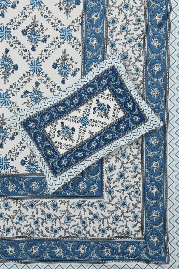 Jaipuri Cotton Double / King Size Bedsheet ? 100% Pure Cotton, Traditional Rajasthani Block Print, Lightweight & Breathable