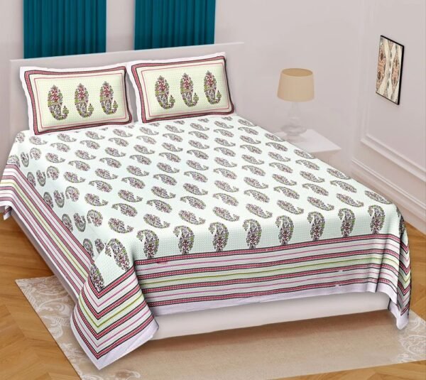 super-king-size-bedsheets-1000x1000-4.jpg Super King Size Cotton Bed Sheet with 2 Pillow Covers | 100% Soft & Breathable Cotton Bed Linen | Durable & Machine-Washable Super King Bedding Set