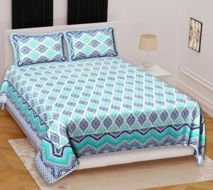 Super King Size 100% Cotton Jaipuri Bedsheet ? Traditional Rajasthani Block Print, Soft & Breathable Bed Linen
