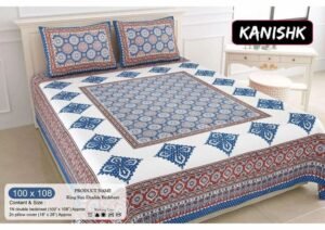 100% Cotton Printed Double Bedsheet Set with 2 Pillow Covers ? Soft, Breathable Ethnic Design Bed Linen
