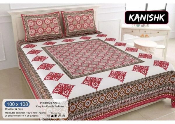 whatsapp-image-2024-08-01-at-5-21-13-pm-1000x1000-1.jpeg 100% Cotton Printed Double Bedsheet Set with 2 Pillow Covers ? Soft, Breathable Ethnic Design Bed Linen