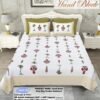 Premium Jaipuri Cotton Double Bedsheet ? Hand-Printed Floral Design, Soft & Breathable with 2 Matching Pillow Covers