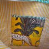 hand-block-printed-cotton-fabric-quilted-tote-bag-1000x1000-3.jpg Handmade Quilted Safari Tote Bag ? Yellow Jungle Animal Print Cotton Shoulder Bag, Kantha Quilted Shopping Tote, Eco-Friendly Travel Bag Gift for Women
