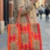 il-340x270-7602060004-jkza.jpg Handmade Quilted Tiger Print Tote Bag ? Pink & Orange Cotton Shoulder Bag, Jungle Animal Tote, Kantha Quilted Shopping Bag, Eco-Friendly Gift for Women