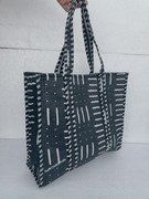 il-794x-N-6505981362-hgra-1.jpg Handmade Black Quilted Tote Bag ? Minimalist Cotton Shoulder Bag, Modern Kantha Tote, Large Reusable Shopping Bag, Boho Travel Tote Gift for Women