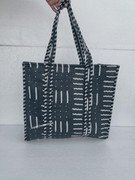 il-794x-N-6554106273-kvn6-1.jpg Handmade Black Quilted Tote Bag ? Minimalist Cotton Shoulder Bag, Modern Kantha Tote, Large Reusable Shopping Bag, Boho Travel Tote Gift for Women