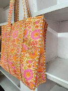 il-794x-N-7180458276-qcxf.jpg Handblock Print Quilted Cotton Tote Bag | Reversible Bohemian Travel Bag