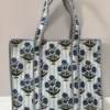 printed-cotton-ladies-hand-bag-1000x1000-1-1.webp Handmade Blue Floral Quilted Tote Bag ? Block Print Cotton Shoulder Bag, Kantha Tote, Reusable Shopping Bag, Boho Travel Tote Gift for Women