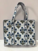 printed-cotton-ladies-hand-bag-1000x1000-1-1.webp Handmade Blue Floral Quilted Tote Bag ? Block Print Cotton Shoulder Bag, Kantha Tote, Reusable Shopping Bag, Boho Travel Tote Gift for Women