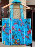 product-jpeg-1000x1000-1.jpg Handmade Quilted Cotton Tote Bag ? Blue Bird Print Shoulder Bag, Reversible Kantha Tote, Eco-Friendly Shopping Bag, Floral Everyday Carryall Gift for Women