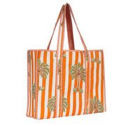 the-palm-tree-tote-in-orange-2812911d58ef46fde3384b73aaab042a.jpg Handmade Quilted Cotton Tote Bag | Block Print Jungle Safari Shoulder Bag | Eco-Friendly Travel Beach Tote