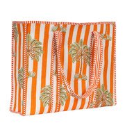 the-palm-tree-tote-in-orange-b550ca0349d4b3f4238204ca73edaeba.jpg Handmade Quilted Cotton Tote Bag | Block Print Jungle Safari Shoulder Bag | Eco-Friendly Travel Beach Tote